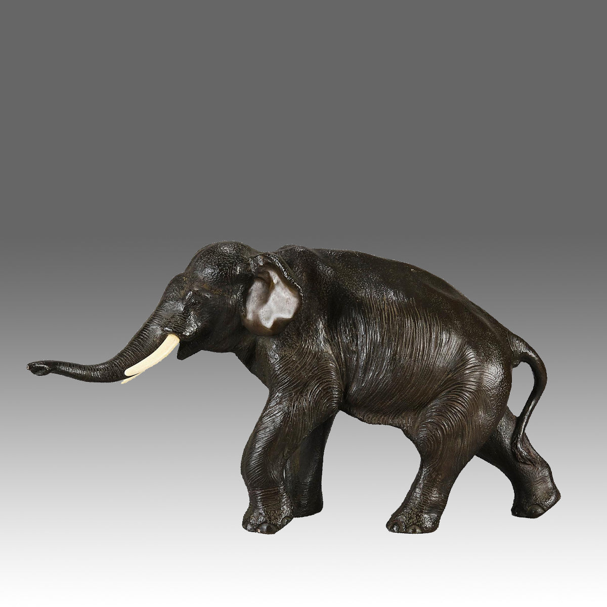 MIYAGIHIDETAKA × ELEPHANT Brand size:F Japanese Bronze Bull Elephant - Antique Bronze - Hickmet Fine Arts
