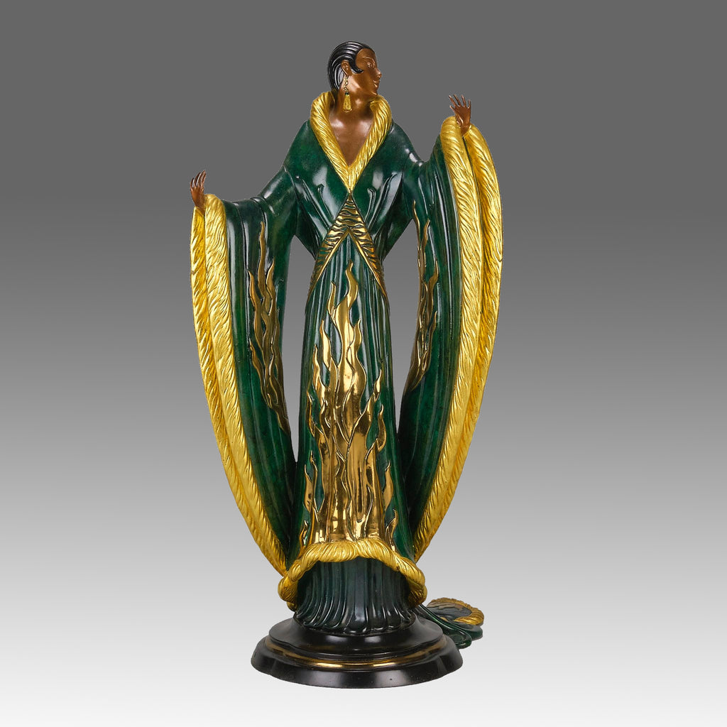 エルテ、ERTE Erté Bronze Ecstasy - Art Deco Bronze Sculpture - Romain de