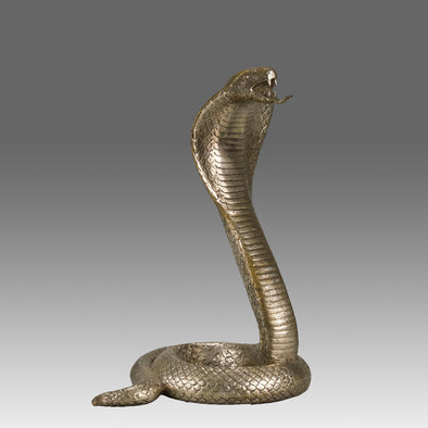 Italian Silvered Bronze "Rearing Snake"