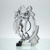 Sèvres Jazz Musician with Saxophone a very fine mid 20th Century clear and frosted glass figurative study trophy in the form of a jazz musician playing a saxophone