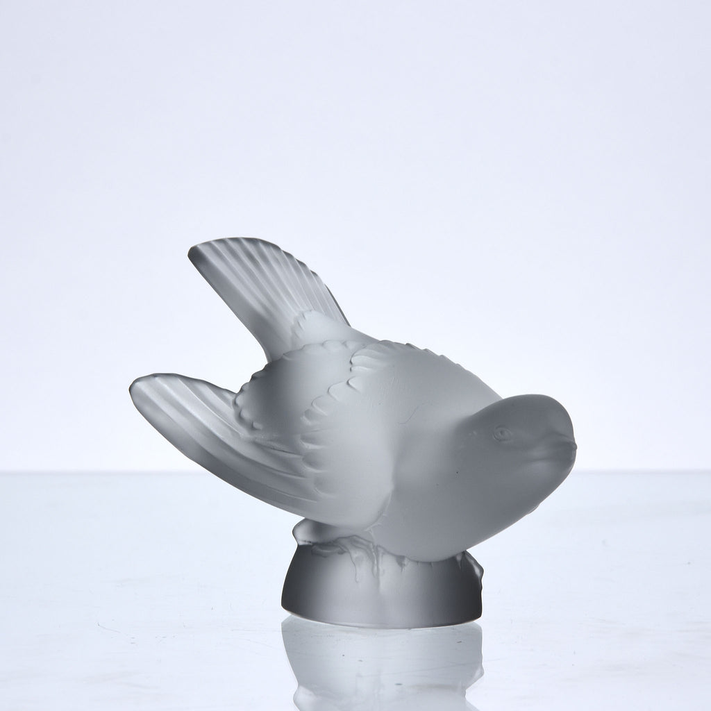大特価市France　Sparrow　LALIQUE　crystal　compote　ラリック コンポート ガラス器 クリスタルグラス　bird　ガラス 雀 小鳥 野鳥 4羽 クリスタルガラス