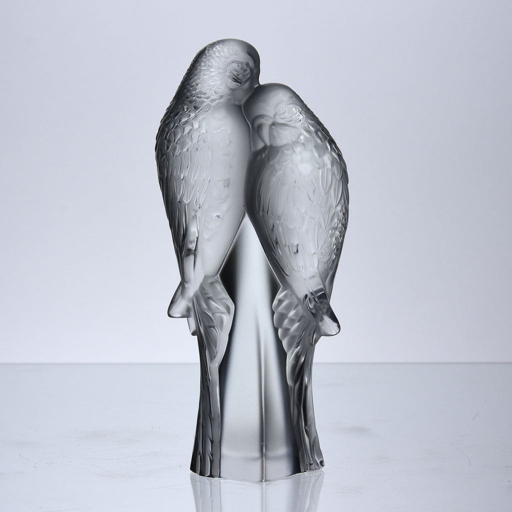 Lalique Lovebirds - Two Parakeets - Hickmet Fine Arts