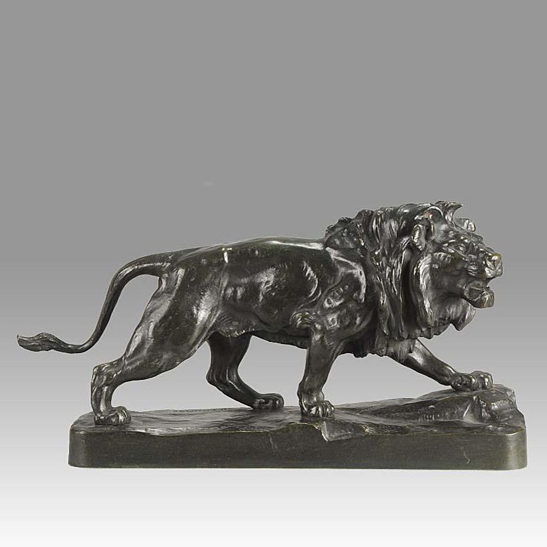 Casa Padrino figure en bronze de luxe avec socle en marbre lion avec