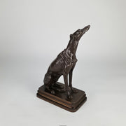 Seated Greyhound by Alfred Dubucand - Hickmet Fine Arts