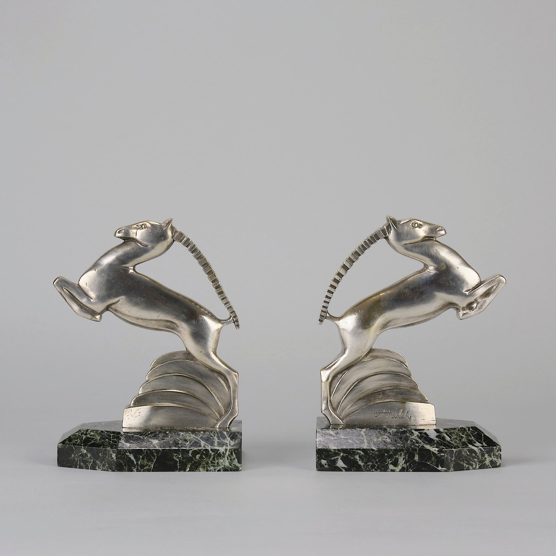 Alexandre Kelety Bronze - Gazzelle Bookends - Hickmet Fine Arts 