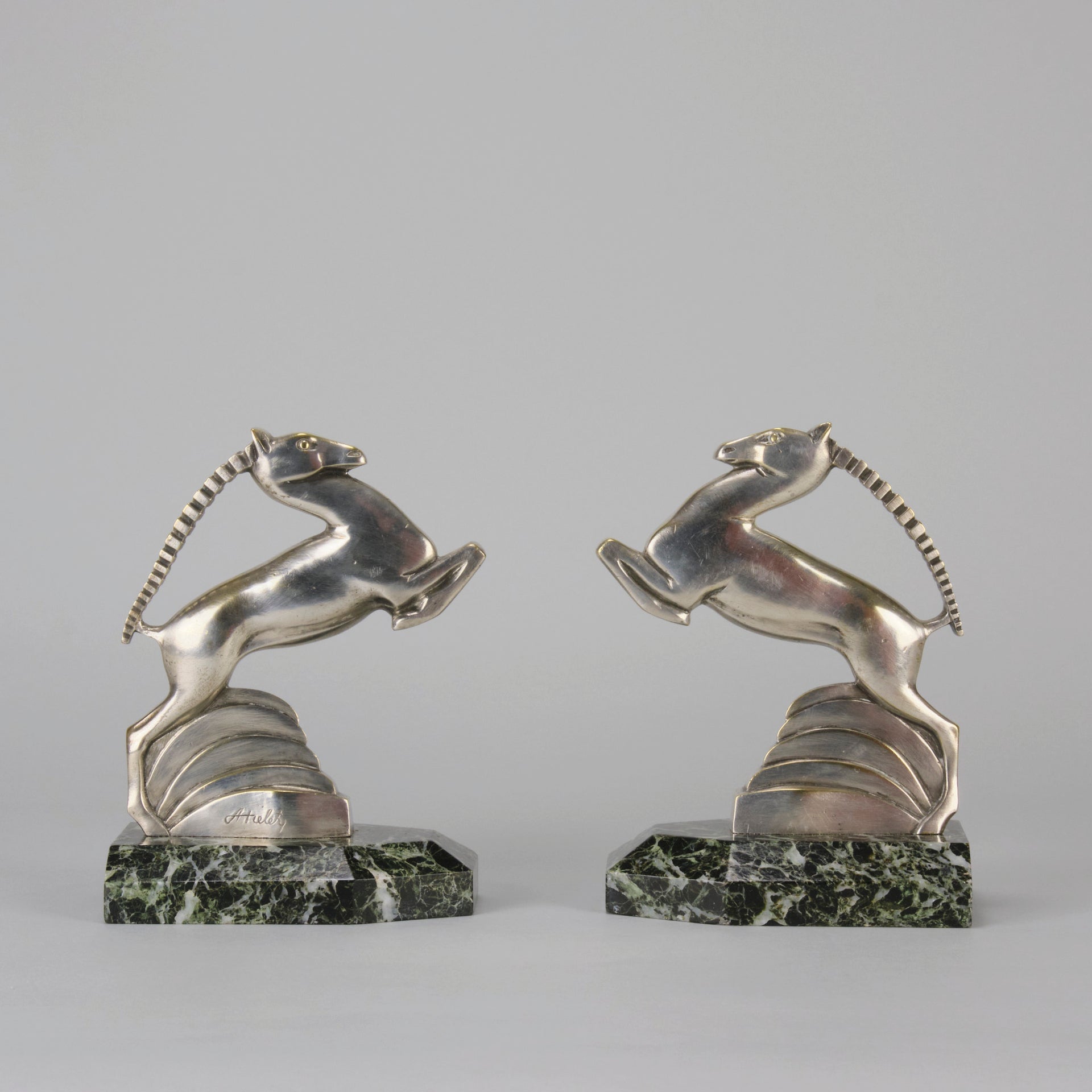 Alexandre Kelety Bronze - Gazzelle Bookends - Hickmet Fine Arts 