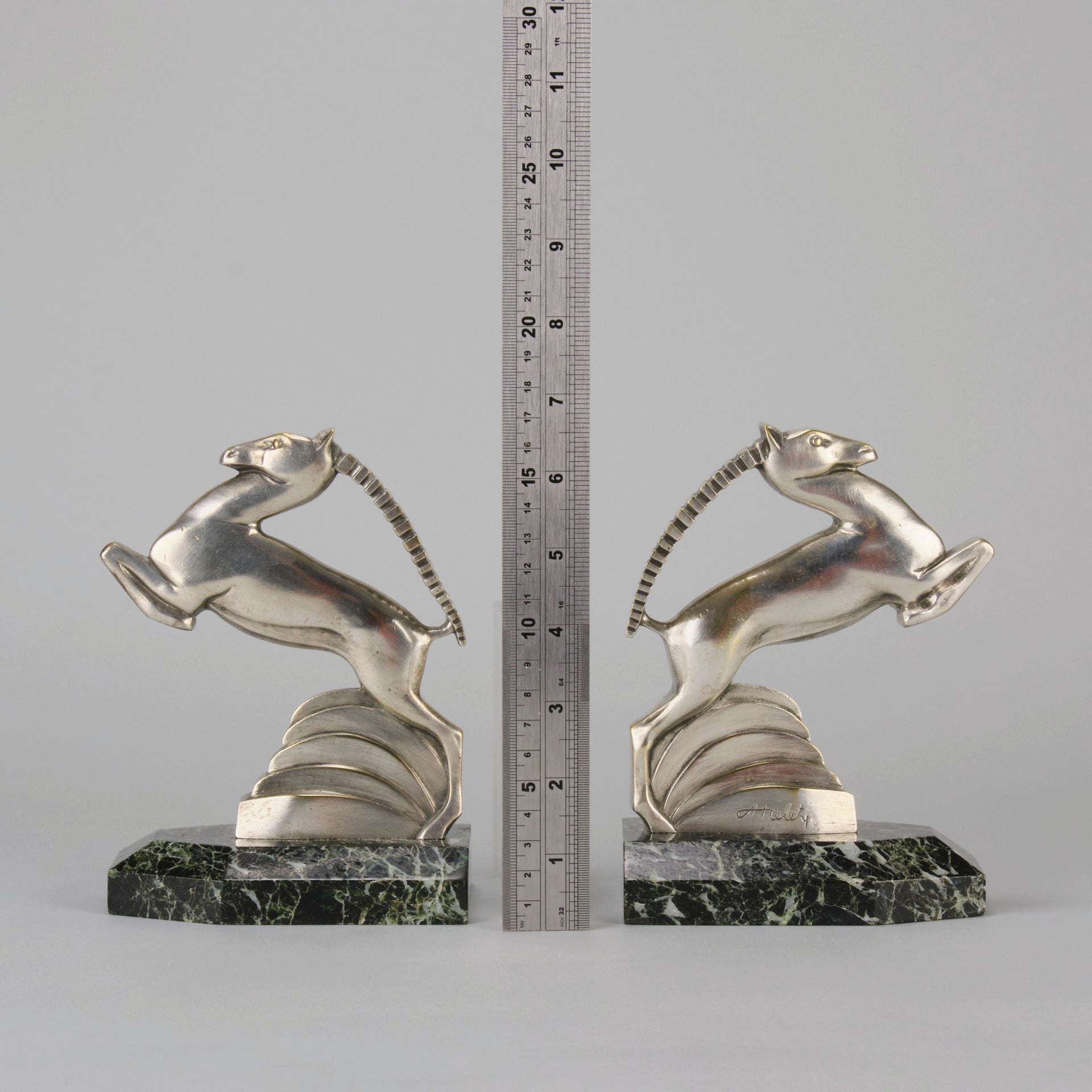 Alexandre Kelety Bronze - Gazzelle Bookends - Hickmet Fine Arts 