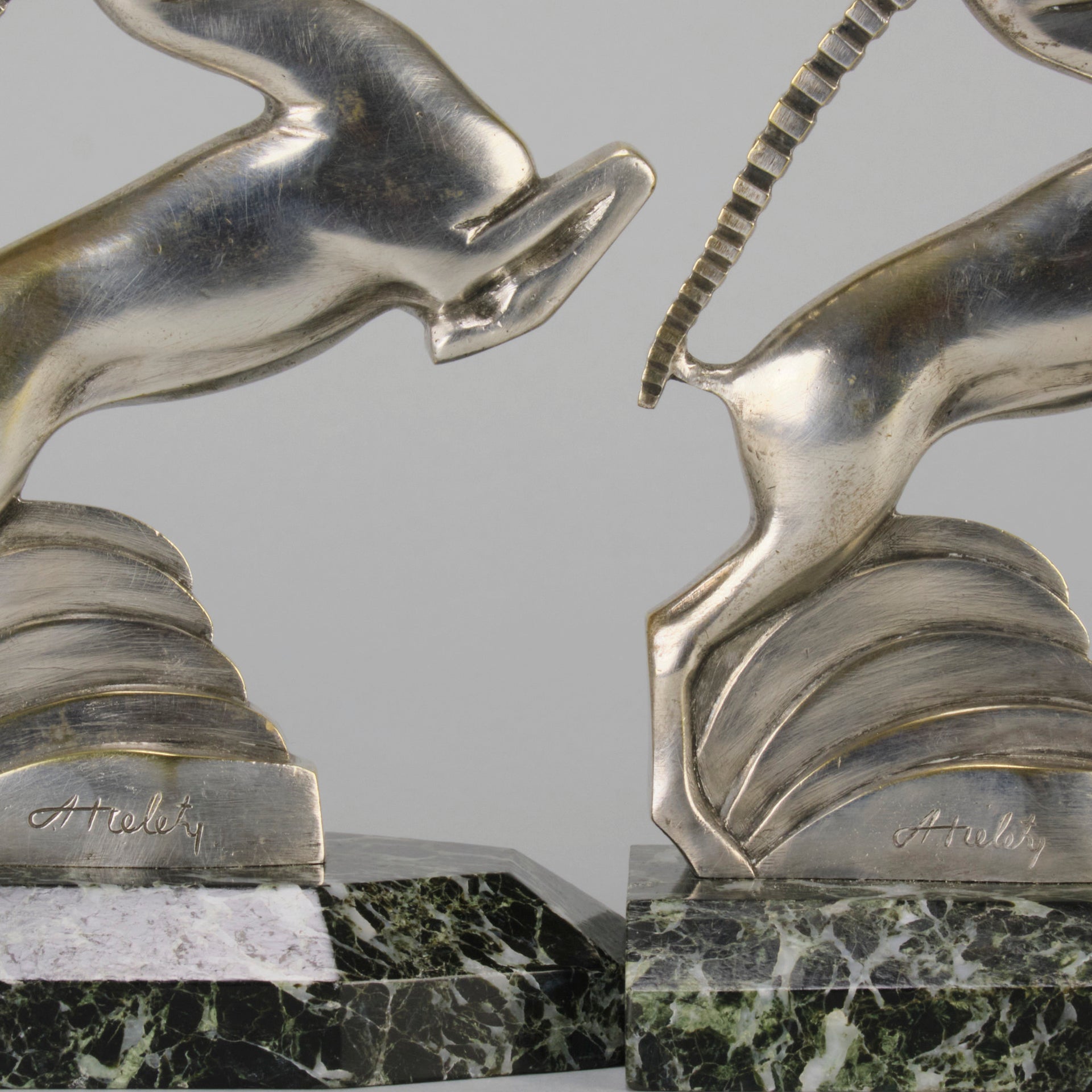 Alexandre Kelety Bronze - Gazzelle Bookends - Hickmet Fine Arts 