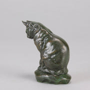 Barye Chat Assis - Antoine Barye Cat Bronze - Hickmet Fine Arts