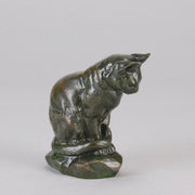 Barye Chat Assis - Antoine Barye Cat Bronze - Hickmet Fine Arts
