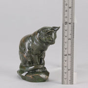 Barye Chat Assis - Antoine Barye Cat Bronze - Hickmet Fine Arts