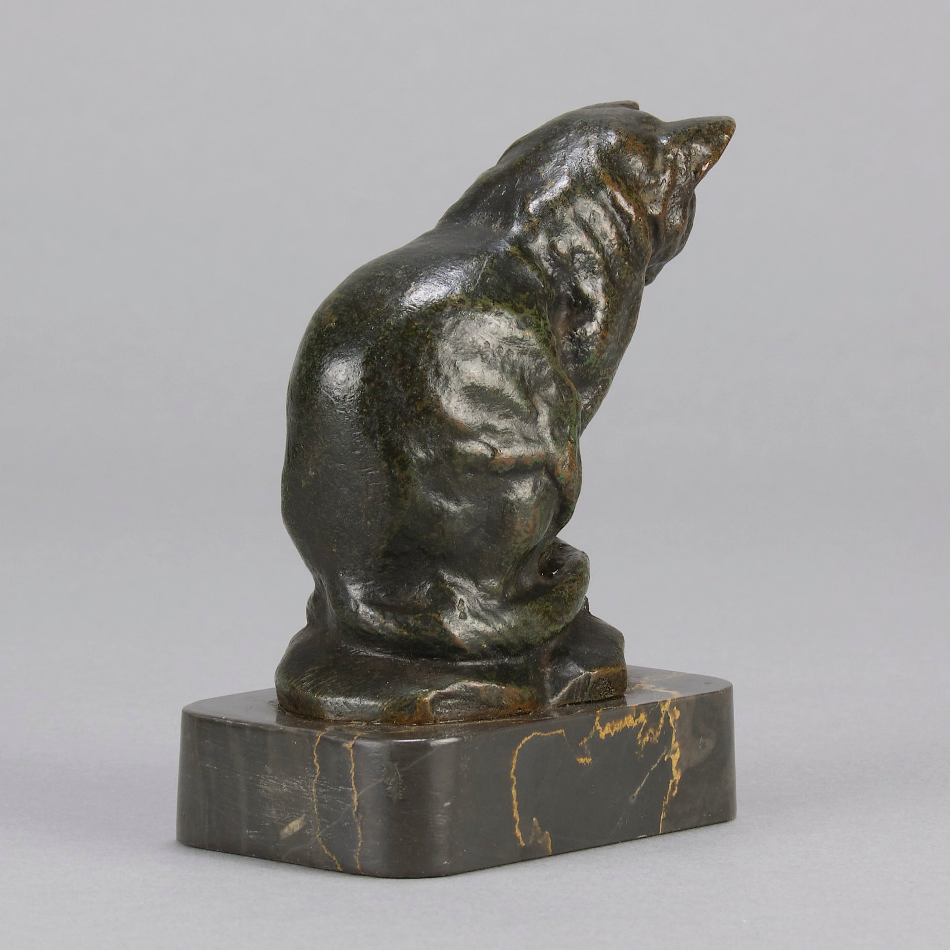 "Chat Assis" A L Barye- Antoine Barye Bronze - Hickmet Fine Arts