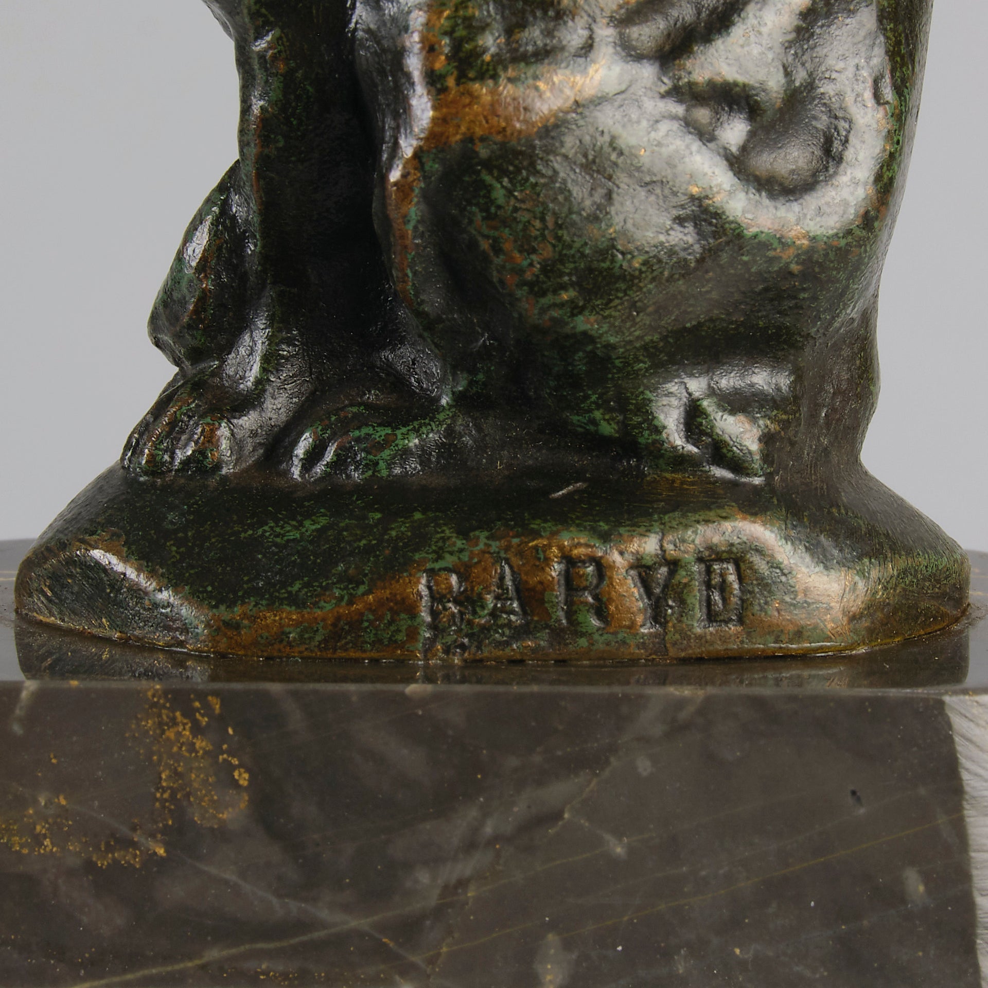 "Chat Assis" A L Barye- Antoine Barye Bronze - Hickmet Fine Arts