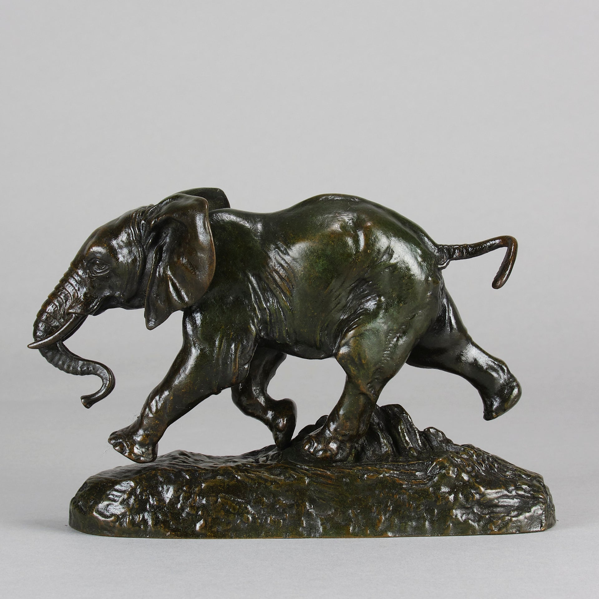 Antoine Louis Barye Elephant - Antique Bronze - Hickmet Fine Arts