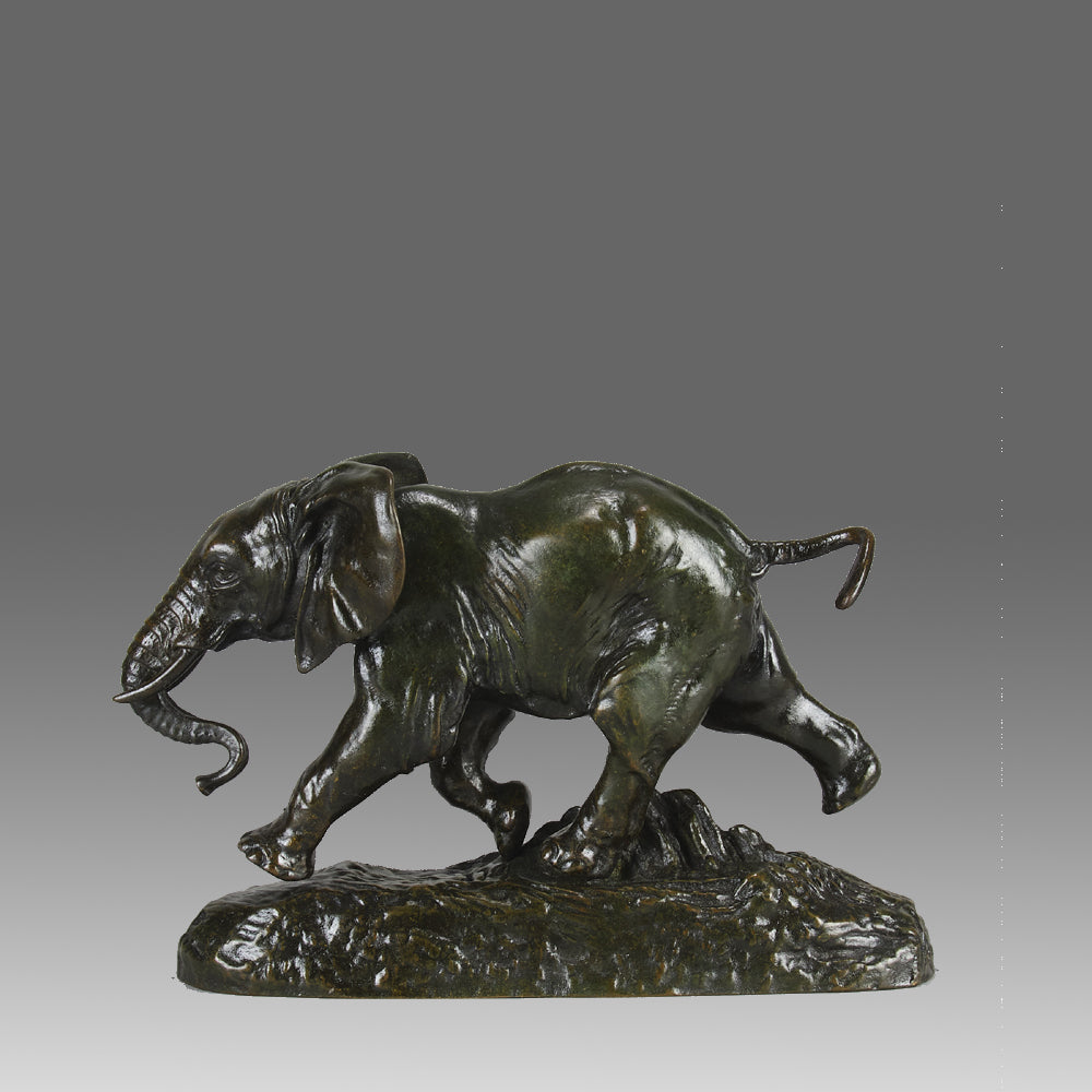 Antoine Louis Barye Elephant - Antique Bronze - Hickmet Fine Arts