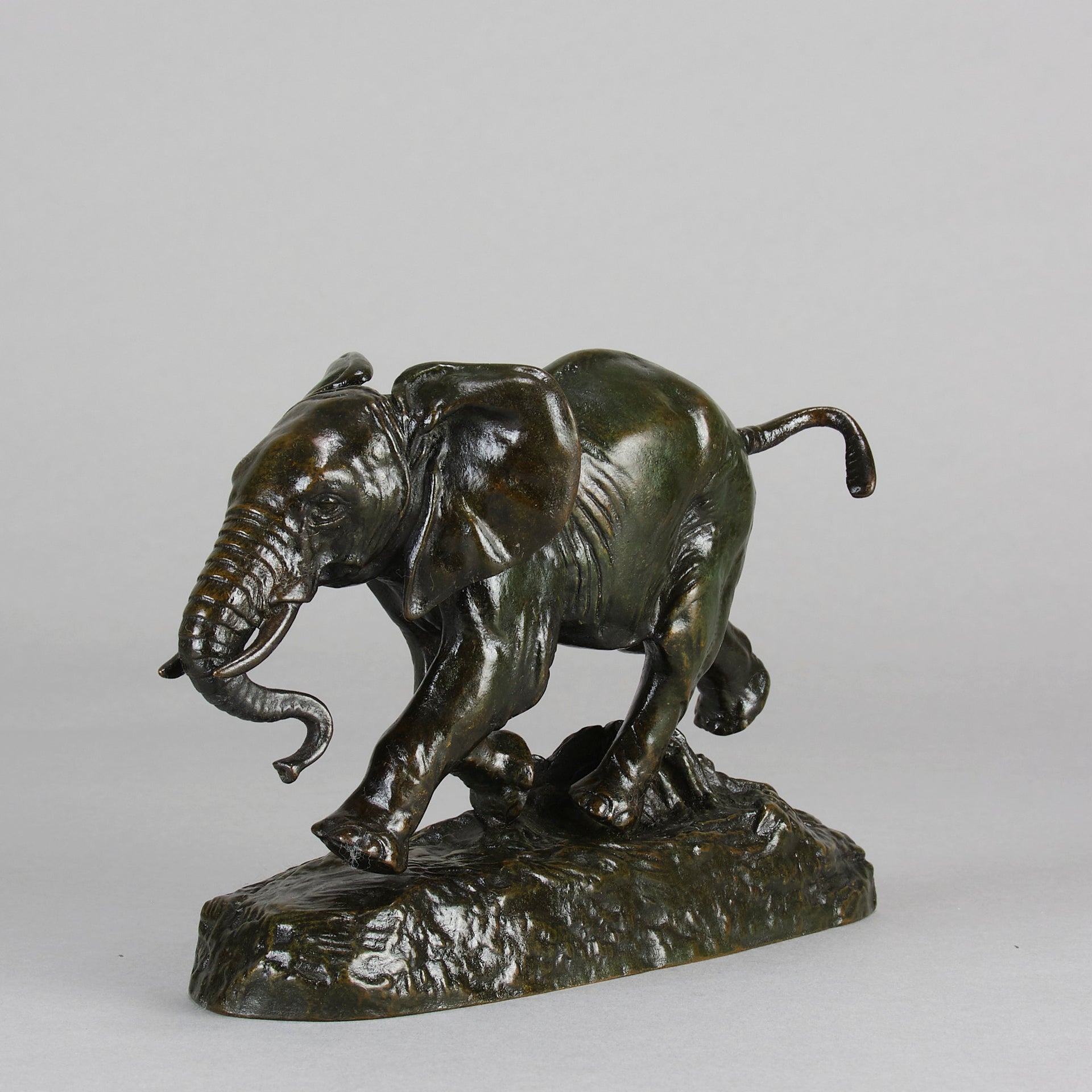 Antoine Louis Barye Elephant - Antique Bronze - Hickmet Fine Arts