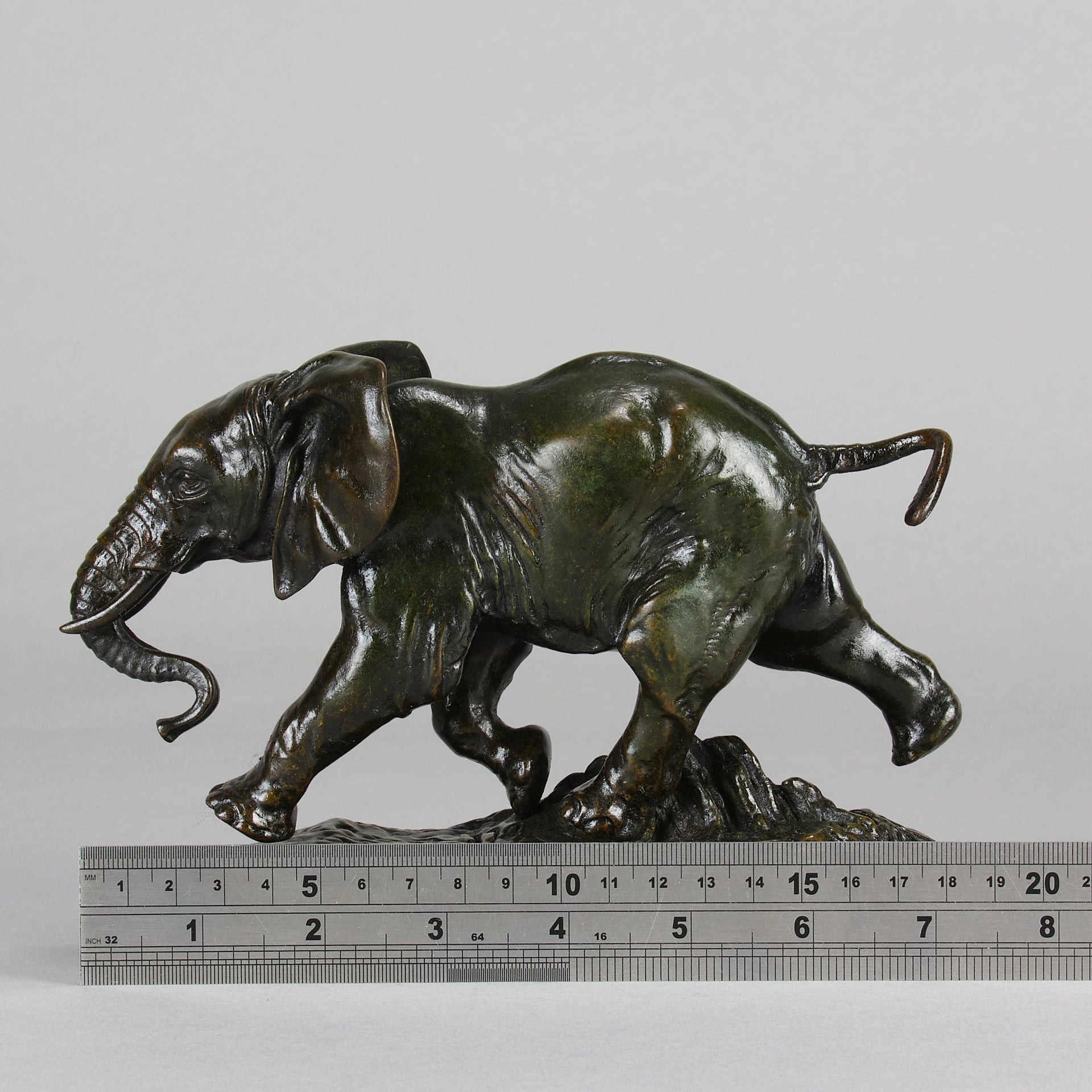 Antoine Louis Barye Elephant - Antique Bronze - Hickmet Fine Arts