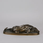 Barye Greyhound - Antoine Barye Levrier Couchee - Hickmet Fine Arts