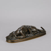 Barye Greyhound - Antoine Barye Levrier Couchee - Hickmet Fine Arts