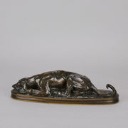 Barye Greyhound - Antoine Barye Levrier Couchee - Hickmet Fine Arts