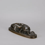 Barye Greyhound - Antoine Barye Levrier Couchee - Hickmet Fine Arts