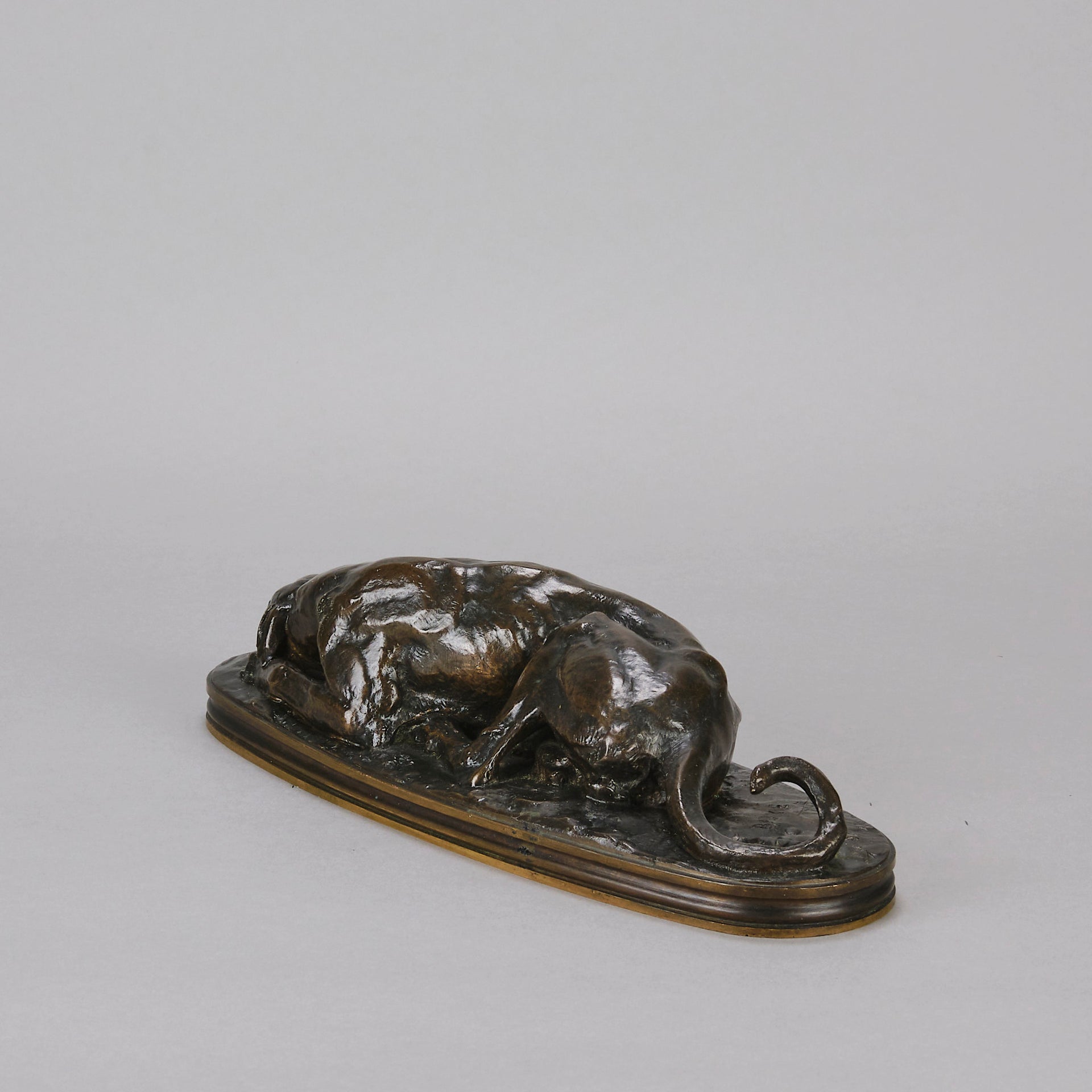 Barye Greyhound - Antoine Barye Levrier Couchee - Hickmet Fine Arts