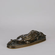 Barye Greyhound - Antoine Barye Levrier Couchee - Hickmet Fine Arts