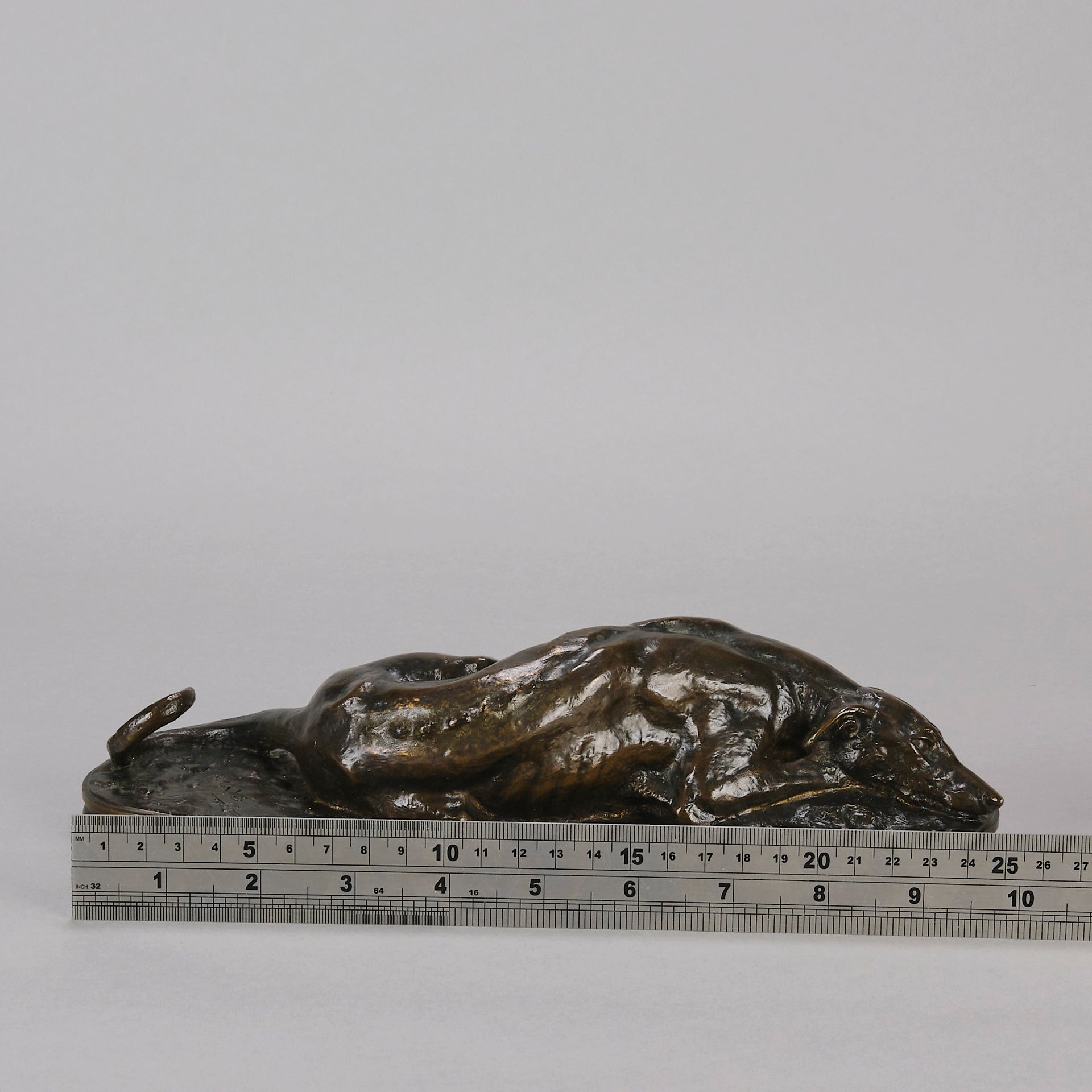 Barye Greyhound - Antoine Barye Levrier Couchee - Hickmet Fine Arts