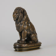 Barye Lion Assis - Antoine Barye Bronze - Hickmet Fine Arts