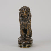 Barye Lion Assis - Antoine Barye Bronze - Hickmet Fine Arts