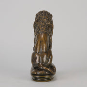 Barye Lion Assis - Antoine Barye Bronze - Hickmet Fine Arts