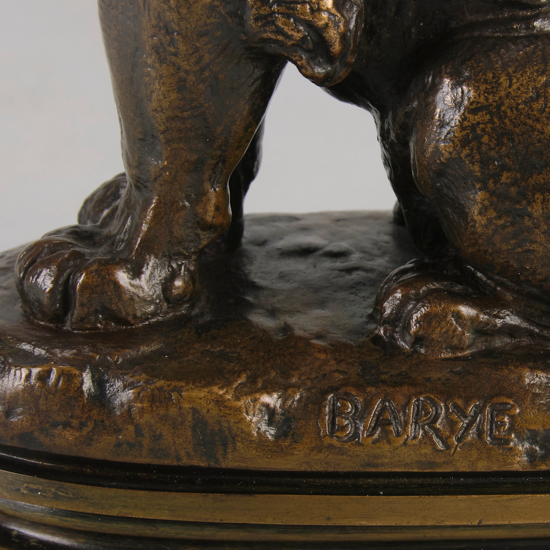 Barye Lion Assis - Antoine Barye Bronze - Hickmet Fine Arts