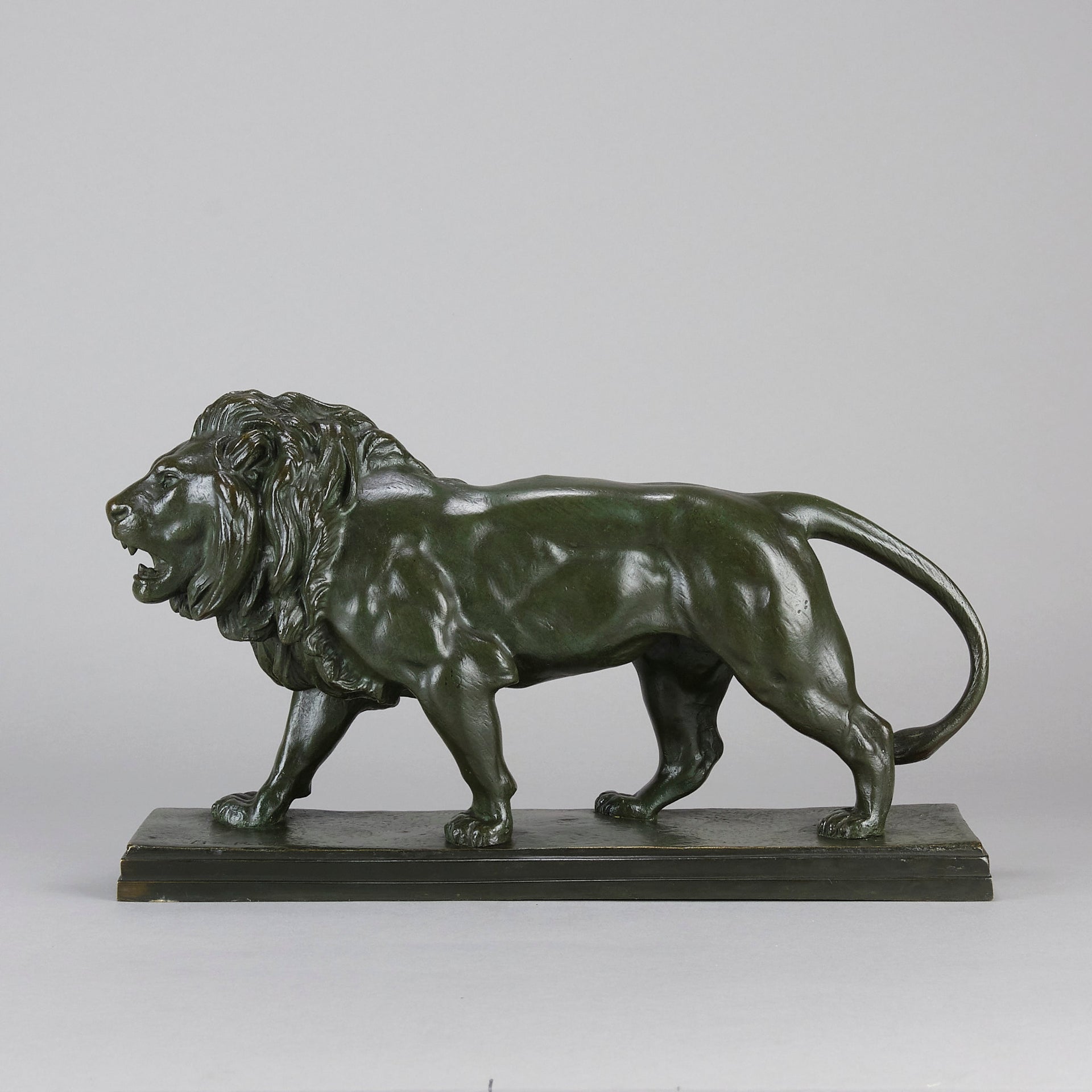 Barye Lion  - Antoine L Bayre 'Lion Qui Marche' - Hickmet Fine Arts