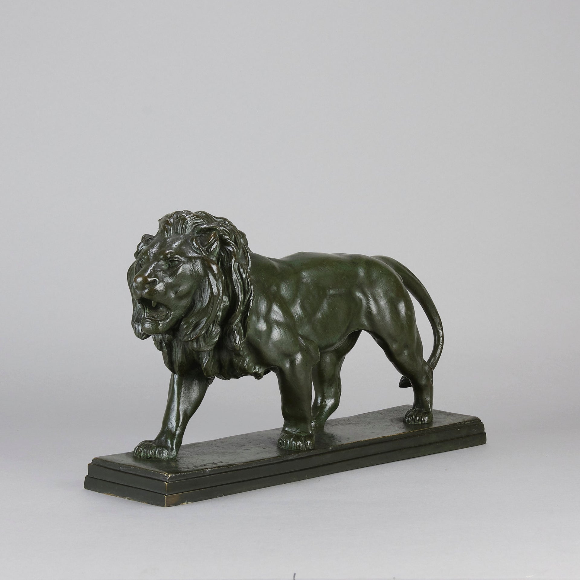 Barye Lion  - Antoine L Bayre 'Lion Qui Marche' - Hickmet Fine Arts