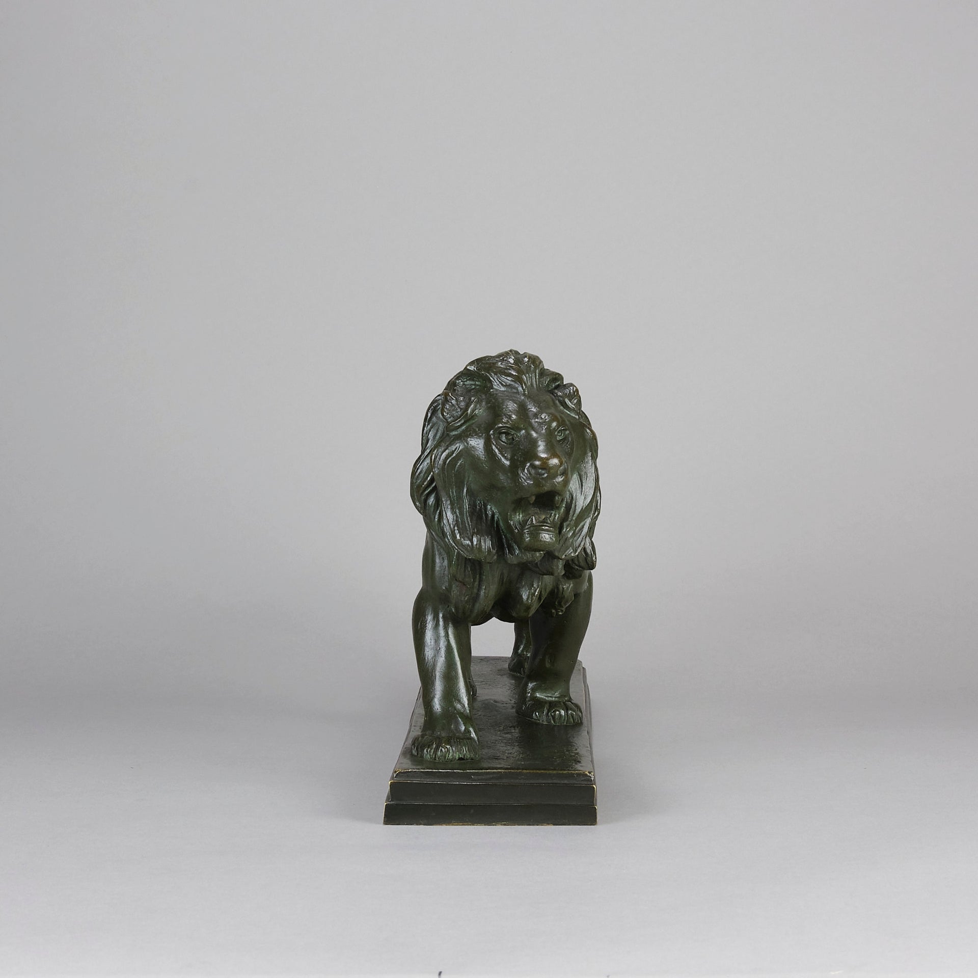Barye Lion  - Antoine L Bayre 'Lion Qui Marche' - Hickmet Fine Arts