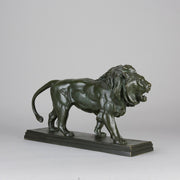 Barye Lion  - Antoine L Bayre 'Lion Qui Marche' - Hickmet Fine Arts