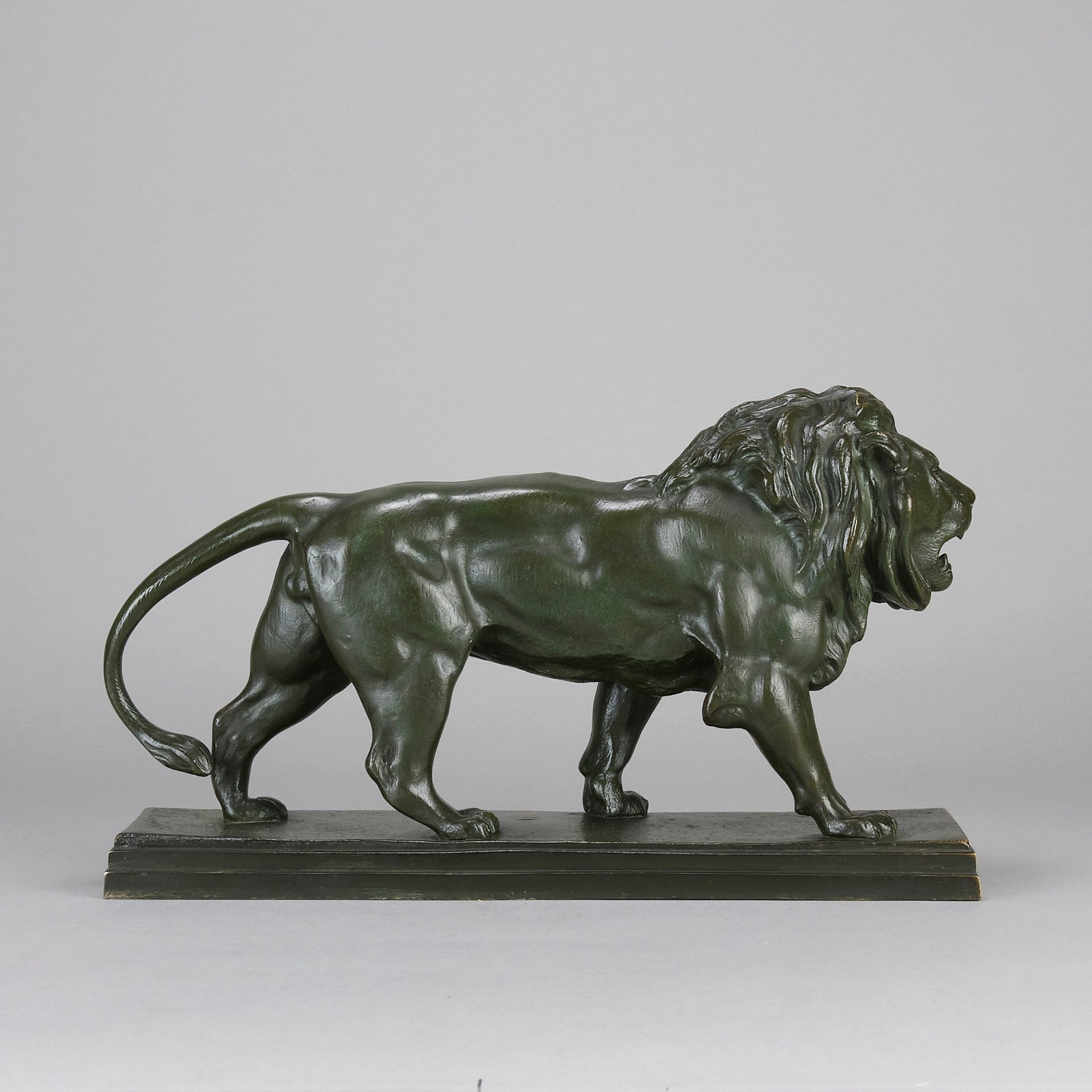 Barye Lion  - Antoine L Bayre 'Lion Qui Marche' - Hickmet Fine Arts