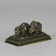 Barye Rabbits - Antoine L Bayre Animalier Bronze - Hickmet Fine Arts