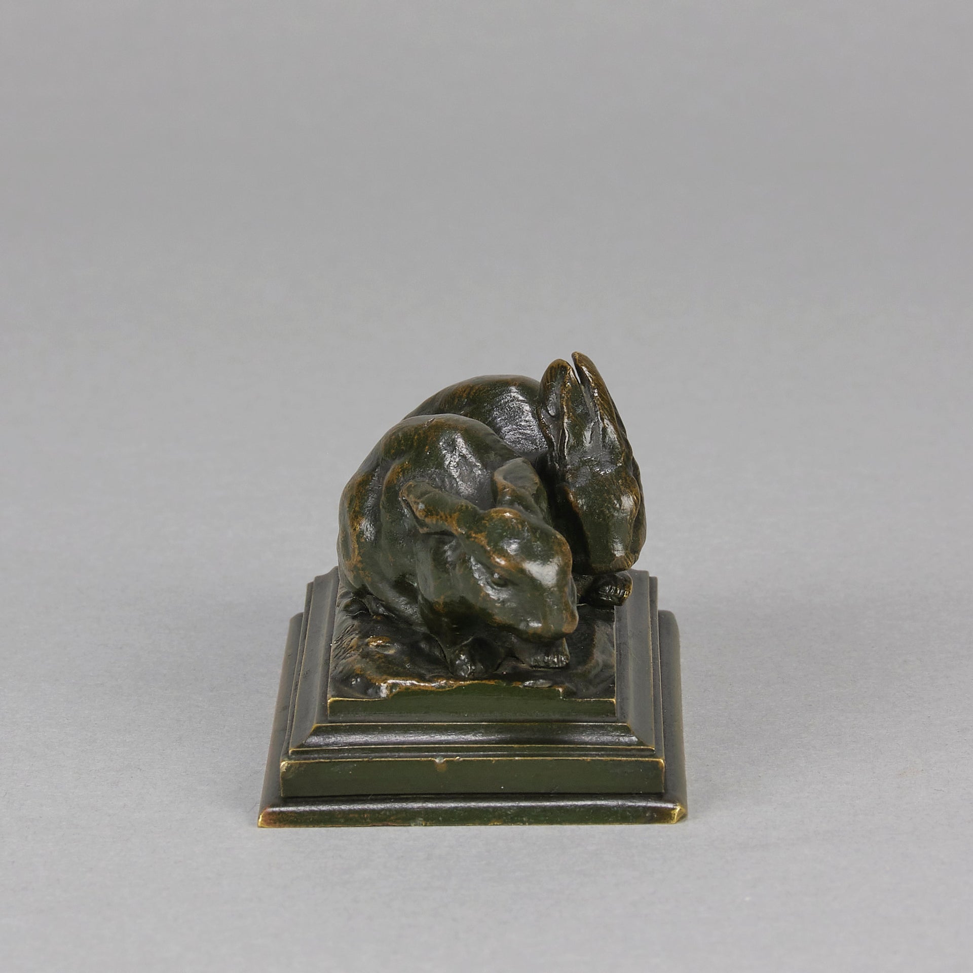 Barye Rabbits - Antoine L Bayre Animalier Bronze - Hickmet Fine Arts
