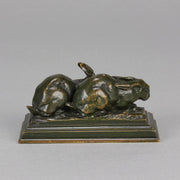 Barye Rabbits - Antoine L Bayre Animalier Bronze - Hickmet Fine Arts
