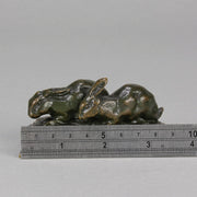 Barye Rabbits - Antoine L Bayre Animalier Bronze - Hickmet Fine Arts