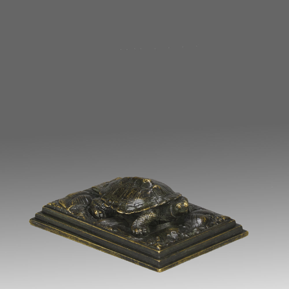 Barye Tortoise - Antoine L Bayre Animalier Bronze - Hickmet Fine Arts
