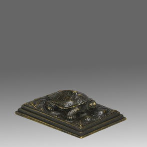 Barye Tortoise - Antoine L Bayre Animalier Bronze - Hickmet Fine Arts
