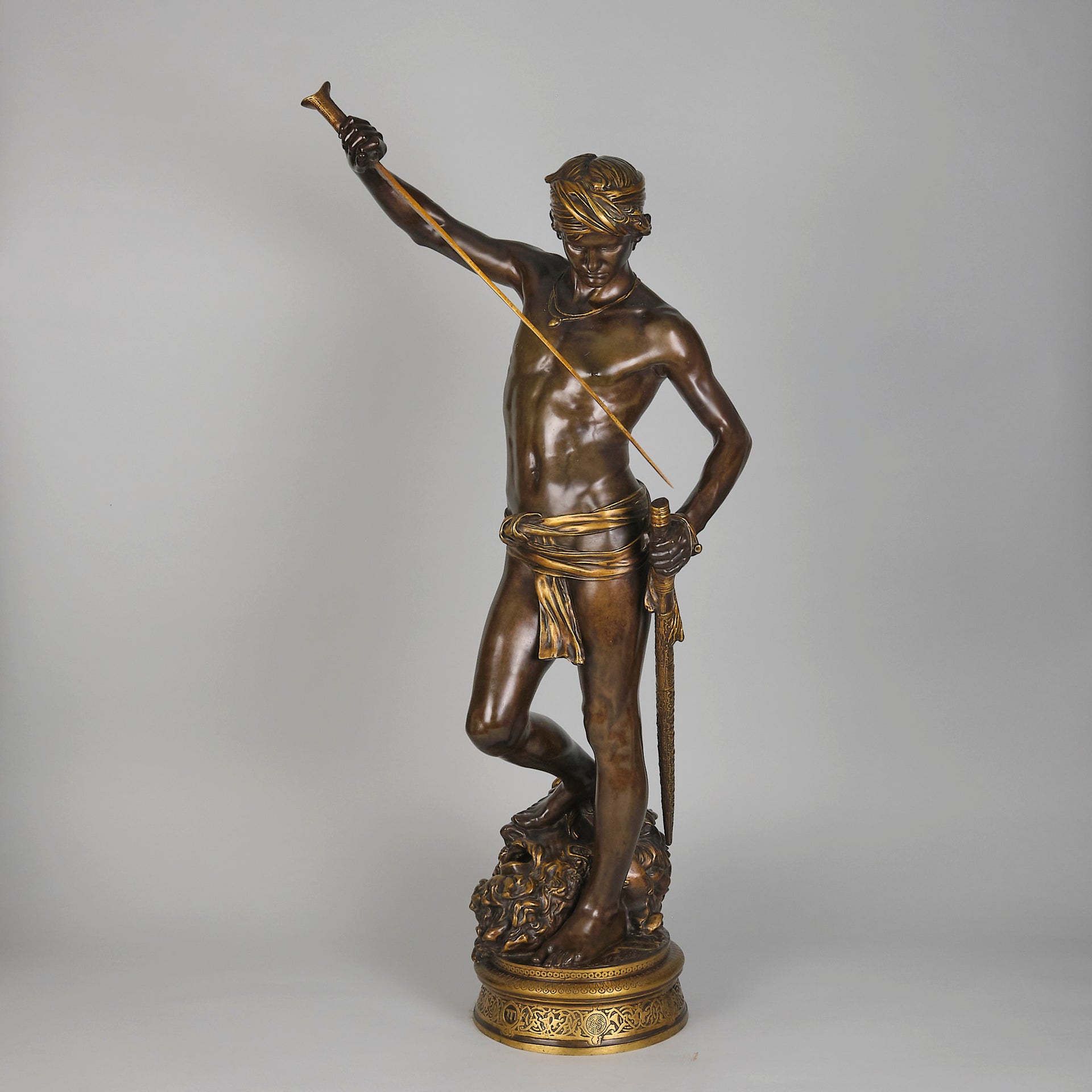 Antonin Mercie David Vainqueur - Art Nouveau Bronze- Hickmet Fine Arts