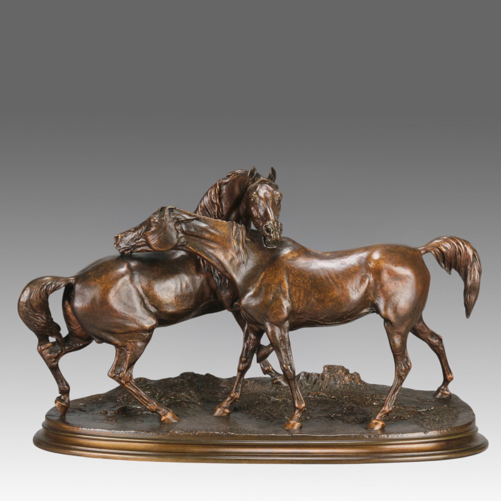 Mene L'Accolade - P J Mene Animalier Bronze - Hickmet Fine Arts 