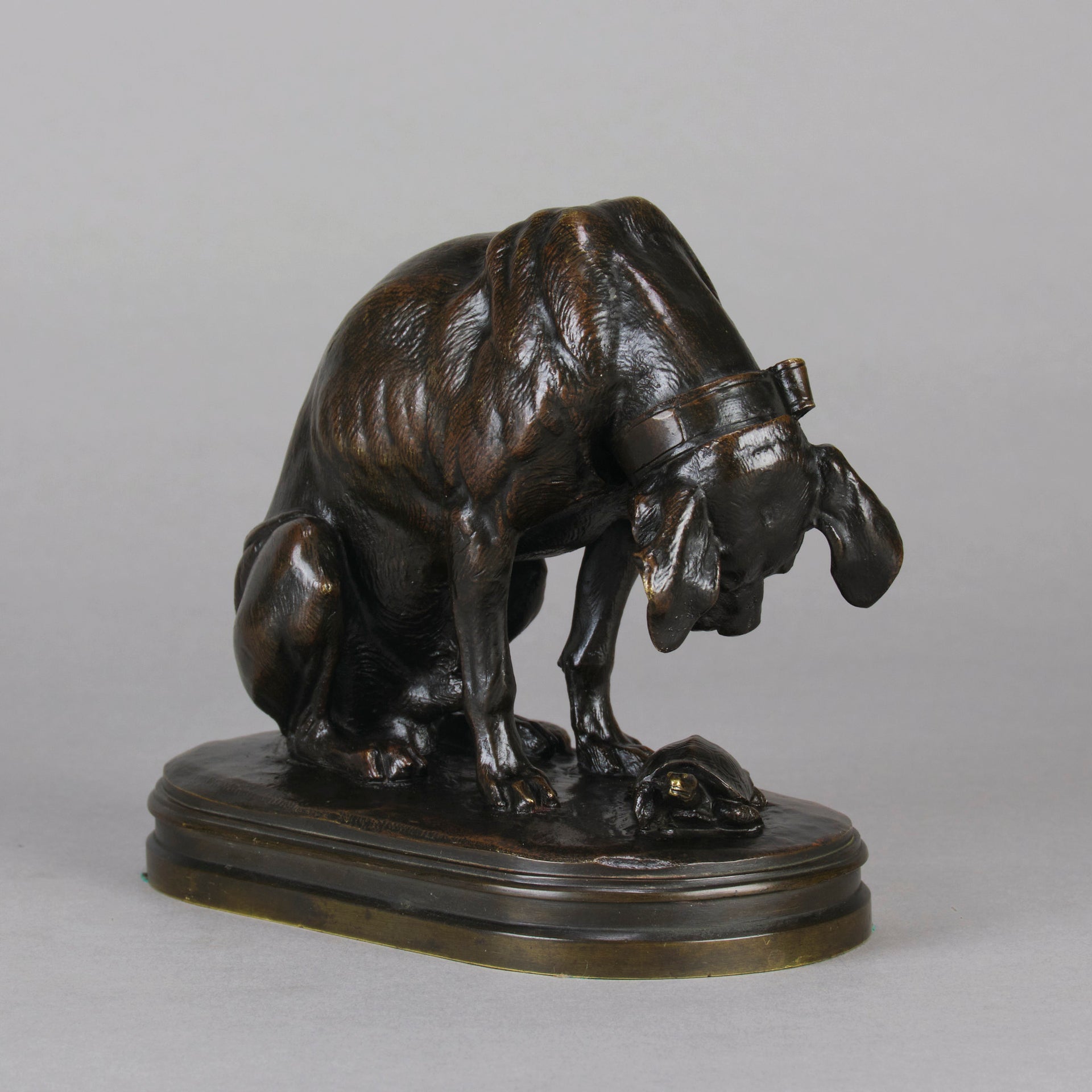 Animal Bronze - Alfred Jacquemart Chien et Tortue - Hickmet Fine Arts
