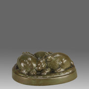 American Bronze Rabbits - Animalier Bronzes - Hickmet Fine Arts 