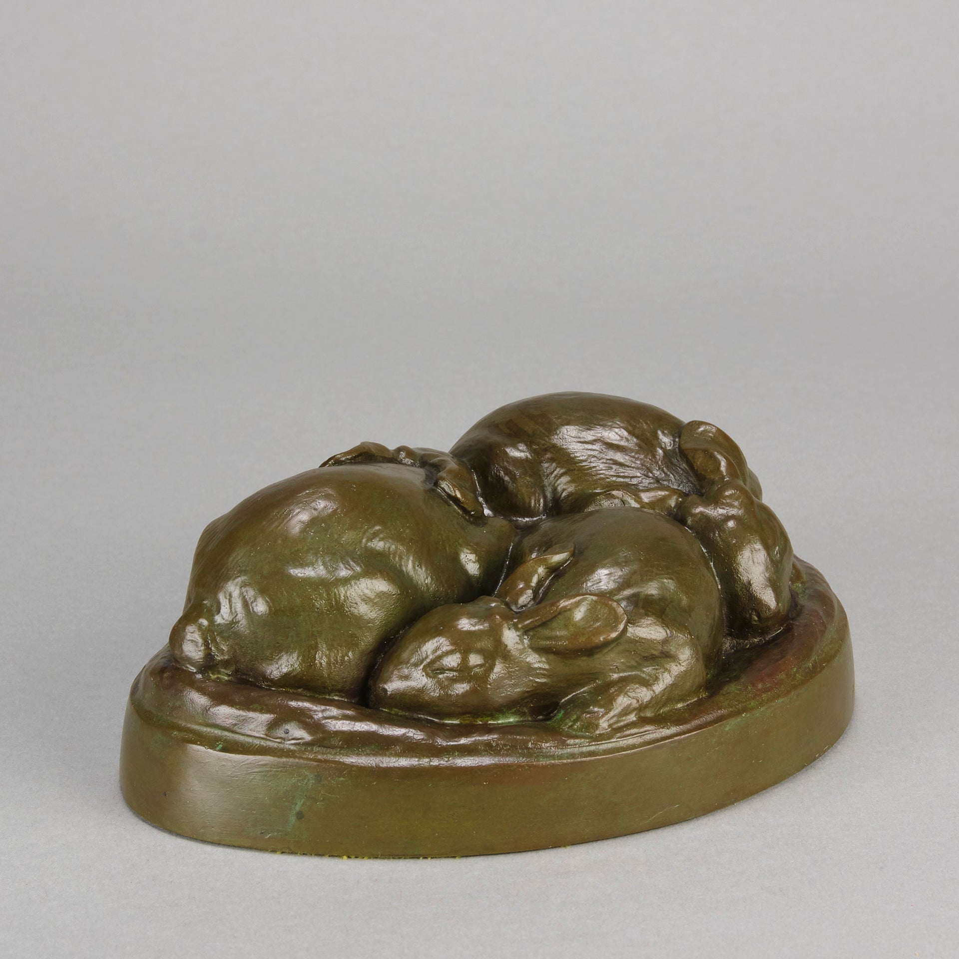 American Bronze Rabbits - Animalier Bronzes - Hickmet Fine Arts 