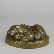 American Bronze Rabbits - Animalier Bronzes - Hickmet Fine Arts 