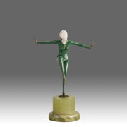 Lorenzl Girl with Arms Out Bronze and Ivory